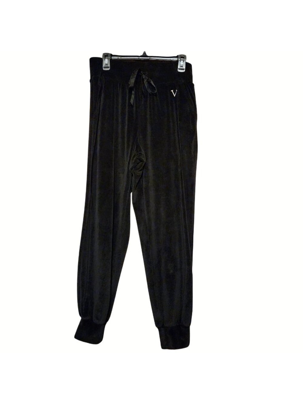 Victorias Secret Velour Jogger Pants Black M Soft Elastic Waist
